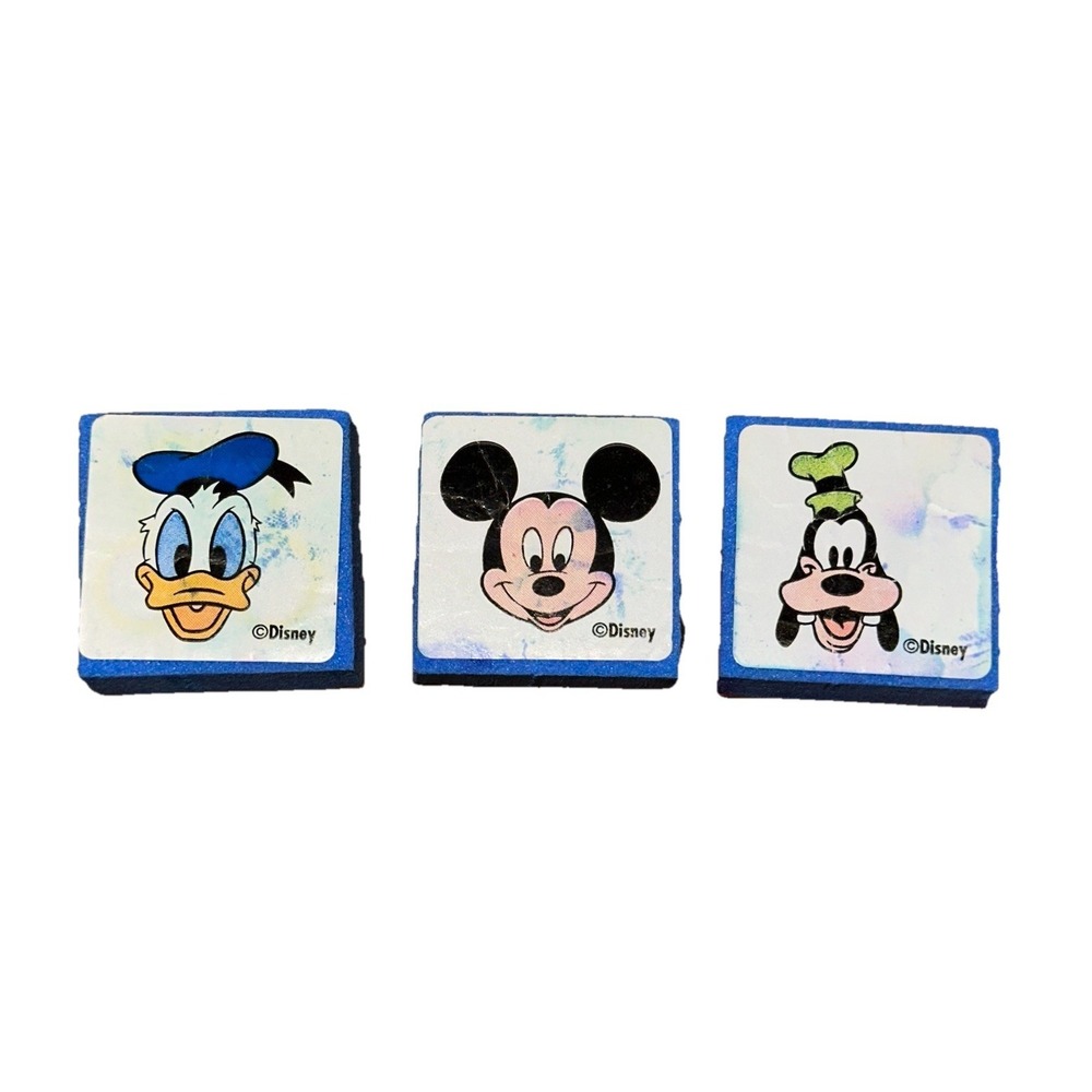Vintage Disney Donald Duck Goofy Mickey Foam Mounted Rubber Stamp Art Lot Of 3